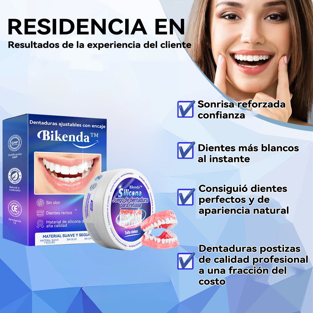 𝐁𝐢𝐤𝐞𝐧𝐝𝐚™💡 Juego de prótesis dentales de silicona reconstituible (🦷Descuento por tiempo limitado. Últimos 30 minutos🦷)